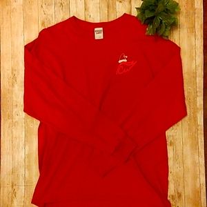 Jersey Dri-Power women's large red Christmas long sleeved shirt (J3)